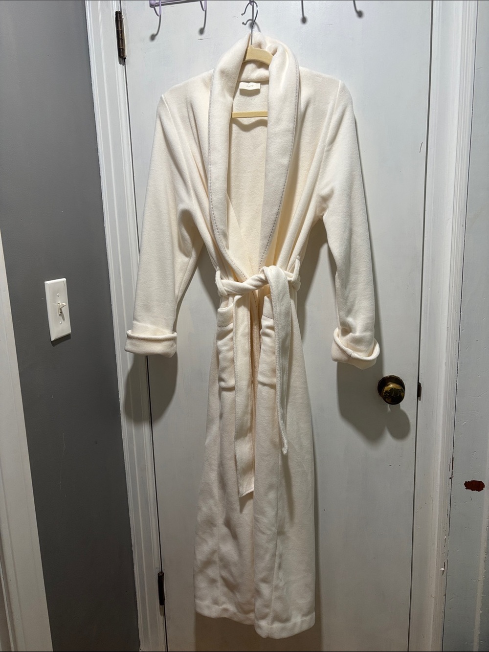 PLUTO soft long fleece bath robe neutral size xs